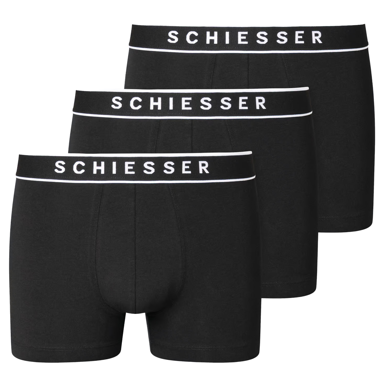Schiesser Boxershorts 95/5 3-pack zwart